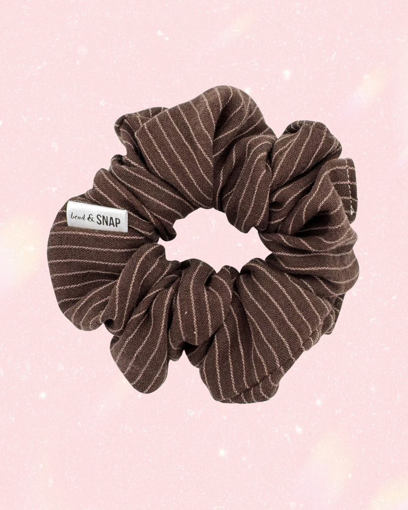 Pinstripe Organic Chocolate // Scrunchies