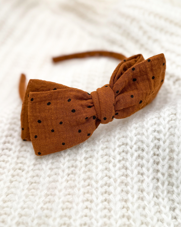 Dots on Gingerbread // Bow Headband