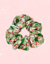 Vintage Santas on Green // Scrunchies