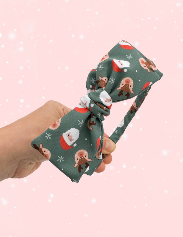 Santa & Reindeer  // Bow Headband