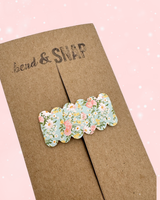 Mint Floral  // Snap Clips