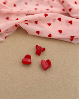 Mini Red Plastic Heart Clips