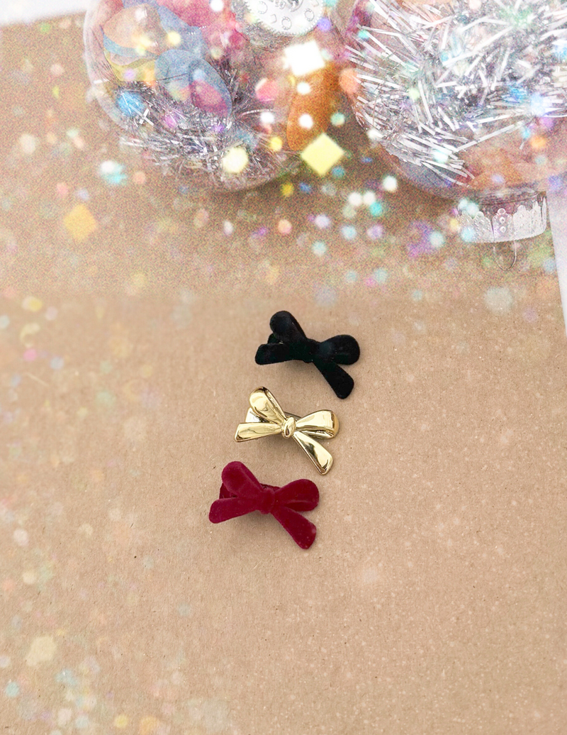 Mini Plastic Bow Clip (3 pack)