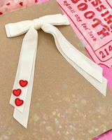 Cream Velvet Double Long-Tail Bow