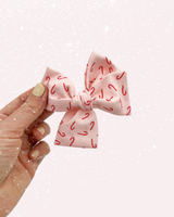 Tiny Candy Canes on Pink // Hand-Tied