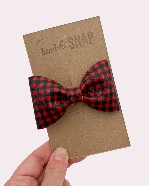 Plaid // Leather Bow Tie
